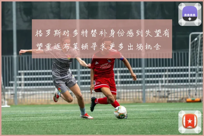 格罗斯对多特替补身份感到失望有望重返布莱顿寻求更多出场机会